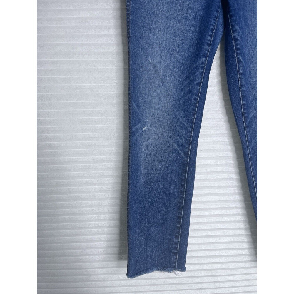 Madewell Womens Dark Jeans Size 27, 10" High Rise Skinny Raw Hem Button Fly - Picture 9 of 16